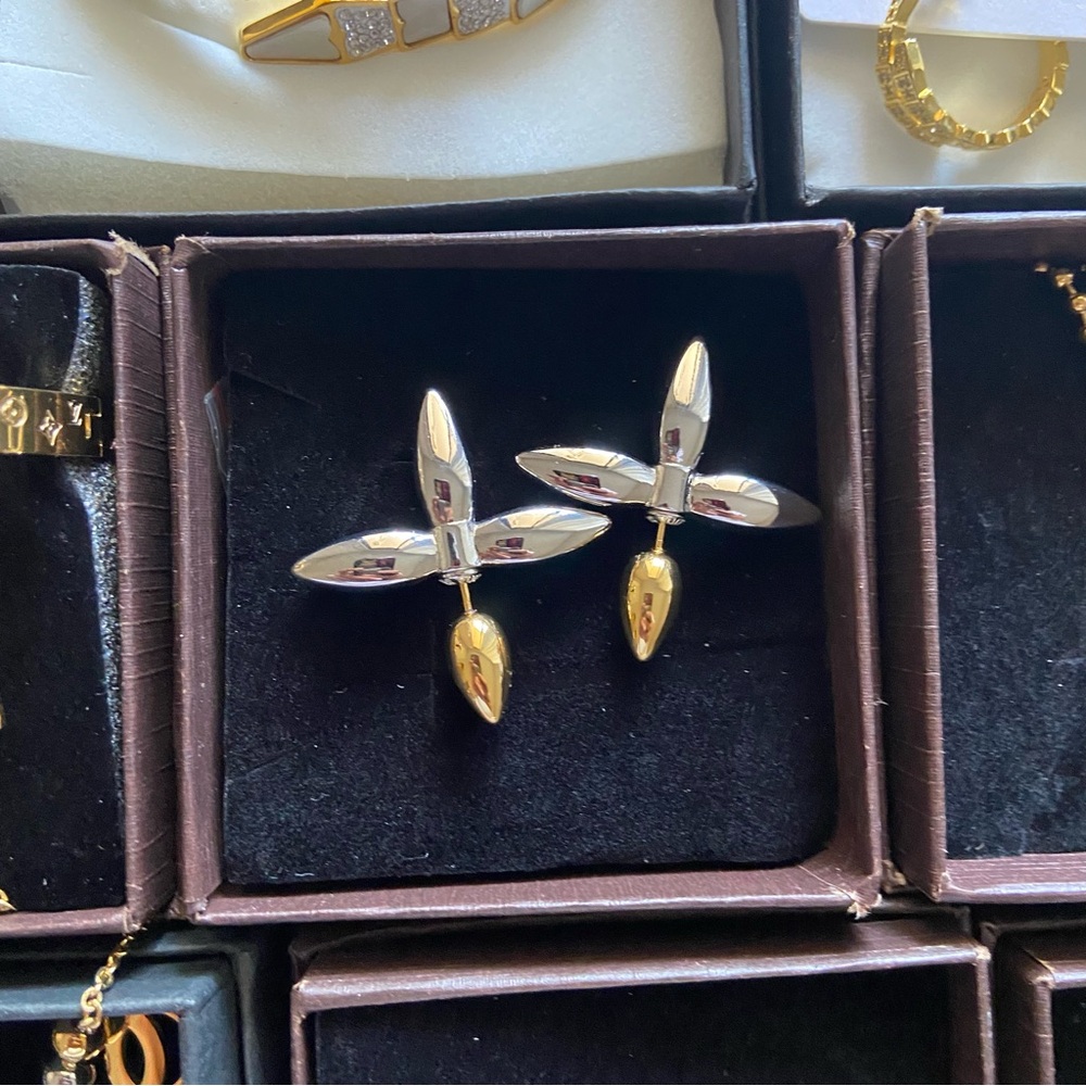 Elegant Silver and Gold Earrings